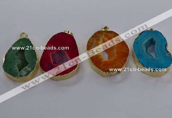 NGP3829 30*40mm - 40*50mm freeform druzy agate pendants