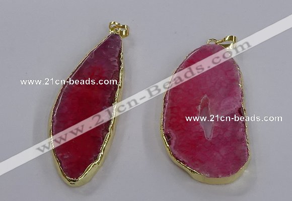 NGP3844 25*65mm - 35*70mm freeform agate gemstone pendants