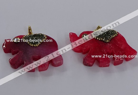 NGP3873 30*45mm - 35*50mm elephant agate gemstone pendants
