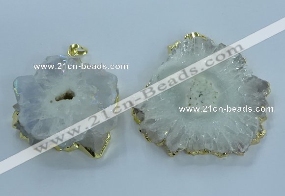 NGP3890 35*45mm - 50*60mm freeform druzy agate pendants