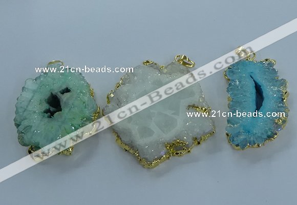 NGP3897 35*45mm - 50*60mm freeform druzy agate pendants