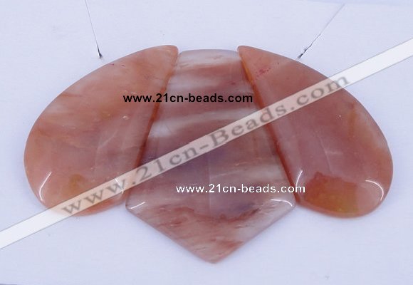 NGP39 Fashion red quartz gemstone pendants set jewelry wholesale