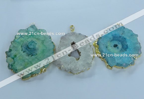 NGP3906 55*65mm - 65*80mm freeform druzy agate pendants