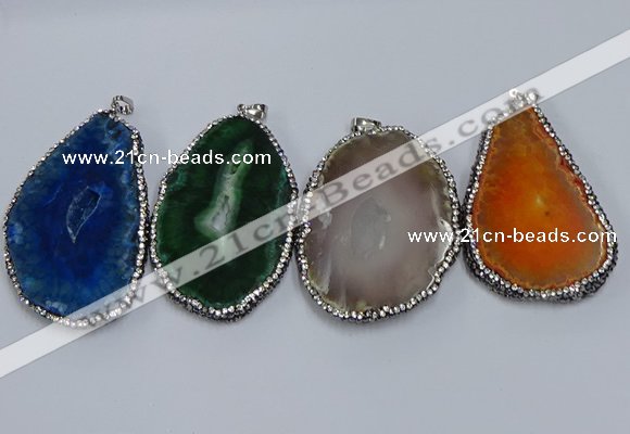 NGP3916 45*60mm - 55*65mm freeform druzy agate pendants wholesale