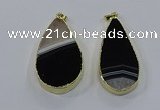 NGP3926 25*50mm - 30*55mm flat teardrop druzy agate pendants
