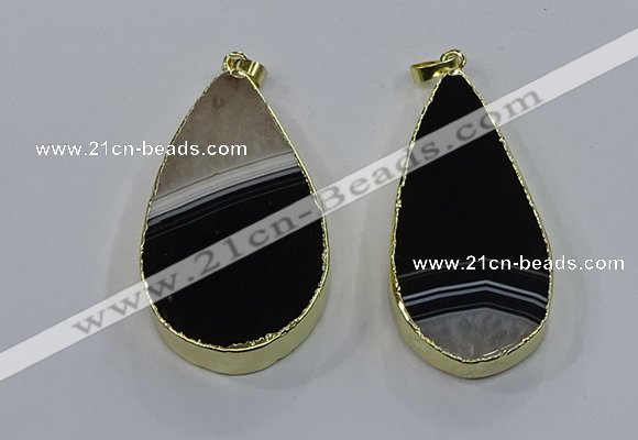 NGP3926 25*50mm - 30*55mm flat teardrop druzy agate pendants