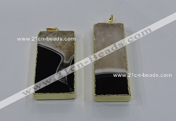 NGP3928 25*55mm - 30*60mm rectangle druzy agate pendants