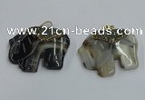 NGP3932 30*45mm - 35*50mm elephant agate pendants wholesale