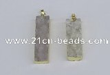 NGP3942 12*50mm - 15*45mm rectangle druzy agate pendants wholesale