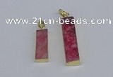 NGP3945 10*25mm - 12*45mm rectangle druzy agate pendants wholesale