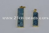 NGP3946 10*25mm - 12*45mm rectangle druzy agate pendants wholesale