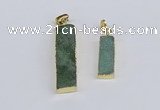 NGP3947 10*25mm - 12*45mm rectangle druzy agate pendants wholesale