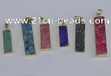 NGP3950 10*25mm - 12*45mm rectangle druzy agate pendants wholesale