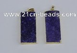 NGP3954 20*50mm - 25*45mm rectangle druzy agate gemstone pendants