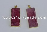 NGP3955 20*50mm - 25*45mm rectangle druzy agate gemstone pendants