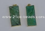 NGP3957 20*50mm - 25*45mm rectangle druzy agate gemstone pendants