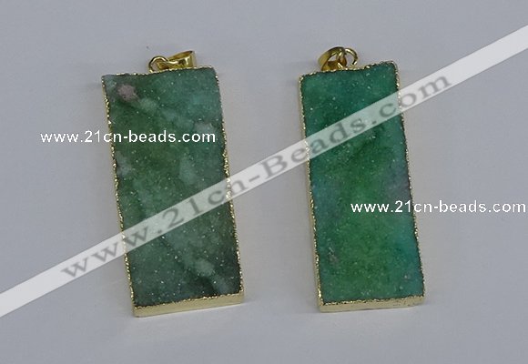 NGP3957 20*50mm - 25*45mm rectangle druzy agate gemstone pendants