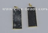 NGP3959 20*50mm - 25*45mm rectangle druzy agate gemstone pendants