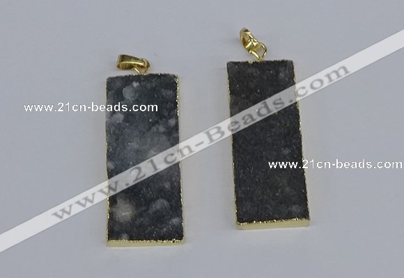 NGP3959 20*50mm - 25*45mm rectangle druzy agate gemstone pendants