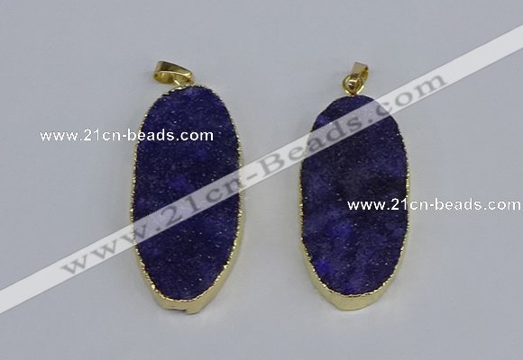 NGP3964 22*45mm - 25*50mm oval druzy agate pendants wholesale