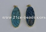 NGP3966 22*45mm - 25*50mm oval druzy agate pendants wholesale