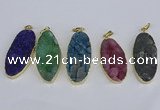 NGP3970 22*45mm - 25*50mm oval druzy agate pendants wholesale