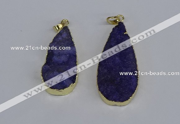 NGP3974 20*40mm - 25*50mm flat teardrop druzy agate pendants