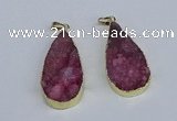 NGP3975 20*40mm - 25*50mm flat teardrop druzy agate pendants