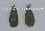 NGP3977 20*40mm - 25*50mm flat teardrop druzy agate pendants