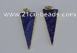 NGP3984 20*48mm - 25*50mm triangle druzy agate pendants wholesale