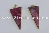 NGP3985 20*48mm - 25*50mm triangle druzy agate pendants wholesale