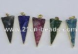 NGP3990 20*48mm - 25*50mm triangle druzy agate pendants wholesale