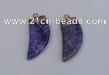 NGP4002 15*30mm - 16*35mm horn druzy quartz gemstone pendants