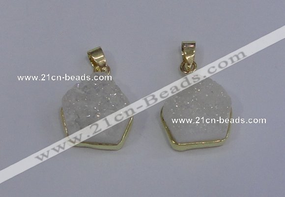 NGP4008 15*16mm freeform druzy quartz gemstone pendants