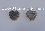 NGP4015 15*15mm heart druzy quartz gemstone pendants