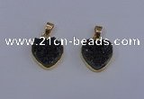 NGP4016 15*15mm heart druzy quartz gemstone pendants