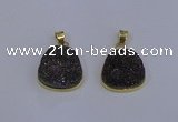 NGP4028 18*19mm freeform druzy quartz gemstone pendants