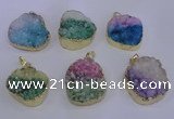 NGP4045 20*30mm - 30*40mm freeform druzy agate pendants