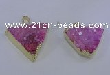 NGP4048 25*30mm – 30*35mm triangle druzy quartz pendants