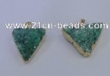 NGP4051 25*30mm – 30*35mm triangle druzy quartz pendants