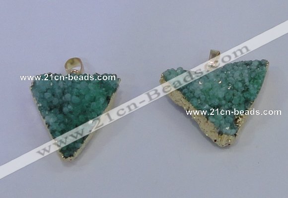 NGP4051 25*30mm – 30*35mm triangle druzy quartz pendants