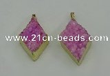 NGP4076 25*35mm - 28*40mm diamond druzy quartz pendants