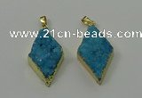 NGP4077 25*35mm - 28*40mm diamond druzy quartz pendants