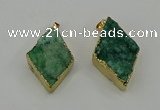 NGP4079 25*35mm - 28*40mm diamond druzy quartz pendants