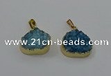 NGP4085 18*22mm - 20*24mm flat teardrop druzy quartz pendants