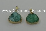 NGP4086 18*22mm - 20*24mm flat teardrop druzy quartz pendants