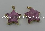 NGP4093 30*32mm - 32*35mm star druzy quartz pendants wholesale