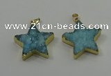 NGP4094 30*32mm - 32*35mm star druzy quartz pendants wholesale