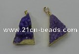 NGP4102 22*35mm - 24*40mm triangle druzy quartz pendants wholesale