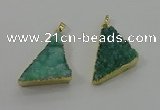 NGP4105 22*35mm - 24*40mm triangle druzy quartz pendants wholesale